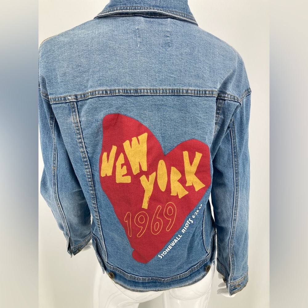 #Takepride Cotton Blue Jean Jacket Designer   Blackboybe Size S New With Tags